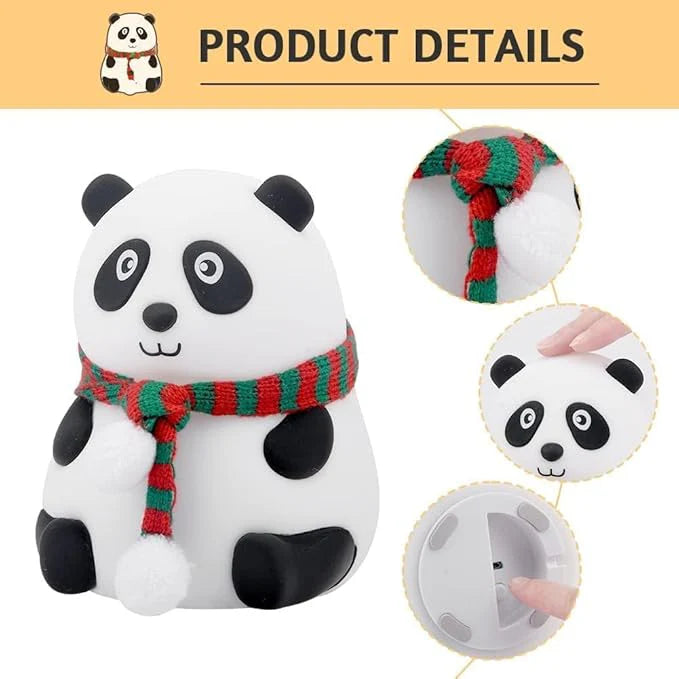 Gadgetshor Cute Panda Night Lamp | Touch Silicone Lamp with 7-Color Changing LED | USB Rechargeable & Kid-Friendly | Cute Bedroom Light & Birthday Gift πΌ